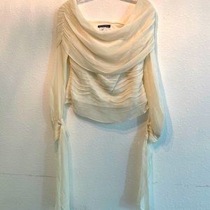 Lille Rubin Beautiful, Unique White Dress Blouse